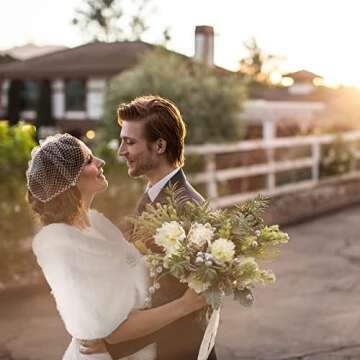 Geyoga Elegant Faux Fur Shawl Wrap for Winter Events