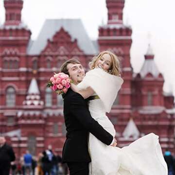 Geyoga Elegant Faux Fur Shawl Wrap for Winter Events