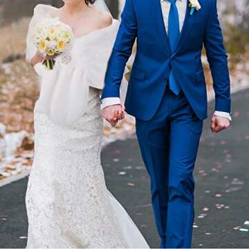 Geyoga Elegant Faux Fur Shawl Wrap for Winter Events