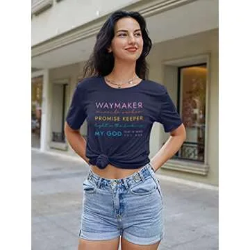 Way Maker Faith Tee Women’s Casual Short Sleeve Top