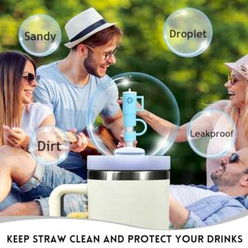 Cute Silicone Straw Covers for Stanley Tumblers - 10PCS