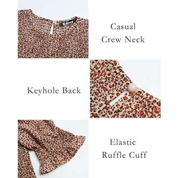 BTFBM Women Casual Summer Dresses 2024 Spring Crew Neck Ruffle Short Sleeve Floral Print Smocked Boho Flowy Maxi Dress(Dot Apricot Brown, Small)