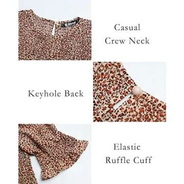 BTFBM Women Casual Summer Dresses 2024 Spring Crew Neck Ruffle Short Sleeve Floral Print Smocked Boho Flowy Maxi Dress(Dot Apricot Brown, Small)