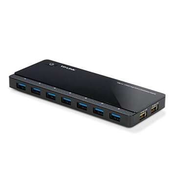 TP-Link Powered USB Hub 3.0 with 7 USB 3.0 Data Ports and 2 Smart Charging USB Ports. Compatible with Windows, Mac, Chrome & Linux OS, with Power On/Off Button, 12V/4A Power Adapter(UH720)