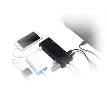 TP-Link Powered USB Hub 3.0 with 7 USB 3.0 Data Ports and 2 Smart Charging USB Ports. Compatible with Windows, Mac, Chrome & Linux OS, with Power On/Off Button, 12V/4A Power Adapter(UH720)
