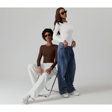 Buy QINSEN Cream Bodysuit Long Sleeve with Curved Shoulders