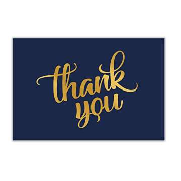 crbn 100 Thank You Cards Bulk w/Gold Foil Stickers & White Envelopes – 4x6 Blank Note Cards – Perfect for Weddings, Bridal Showers, Graduation, and Baby Showers