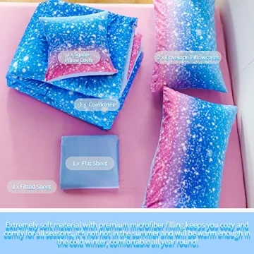 RYNGHIPY Sparkle Gradient Glitter Bedding Set for Kids