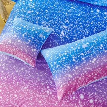 RYNGHIPY Sparkle Gradient Glitter Bedding Set for Kids