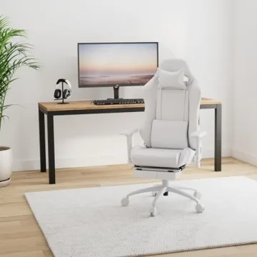 HOMRACER Gaming Chair with Adjustable Footrest and Armrests