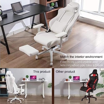 HOMRACER Gaming Chair with Adjustable Footrest and Armrests