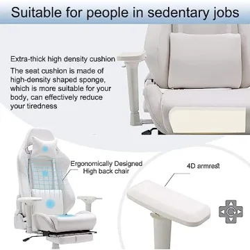 HOMRACER Gaming Chair with Adjustable Footrest and Armrests