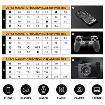 JAKEMY Electric Screwdriver,Mini Laptop Screwdriver Repair Tool Kit Cordless Torque Power Screwdriver Gear Adjustable with Light Manual&Automatic Screwdriver Rechargeable for Phone,Consoles,Toys,Ect