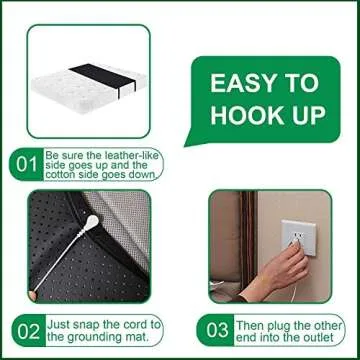 Grounding Mat, Grounding Mattress Cover Pad Grounding Mats Earth Connected Conductive Carbon Leatherette Grounding Sheets for Better Sleep, Relieve Pain(54‘’ * 71‘’)