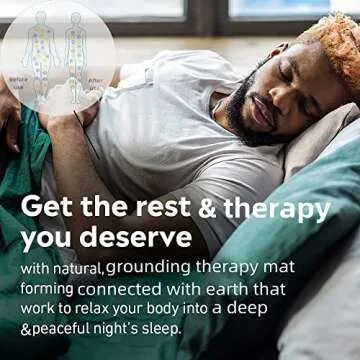 Grounding Mat, Grounding Mattress Cover Pad Grounding Mats Earth Connected Conductive Carbon Leatherette Grounding Sheets for Better Sleep, Relieve Pain(54‘’ * 71‘’)