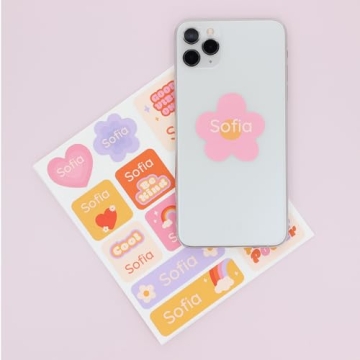 Custom Flower Power Name Labels for Kids Durable Waterproof