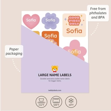 Custom Flower Power Name Labels for Kids Durable Waterproof