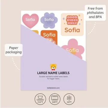 Custom Flower Power Name Labels for Kids Durable Waterproof