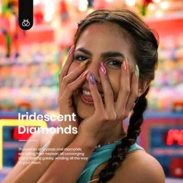 Beetles Gel Liner Nail Art, 6 Colors Reflective Glitter Gel Nail Polish Neon Purple Green Hot Pink Yellow Swirl Glow in the Dark Nail Art Polish, Sparkly Diamond Built Thin Nail Brush in Bottle