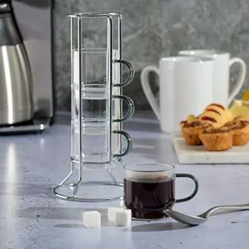 Gibson Stackable Glass Espresso Cups - Set of 4
