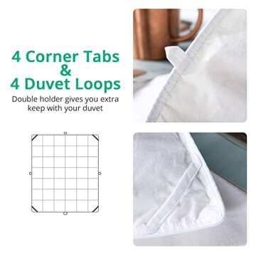 Topllen Feather Down Comforter King Size - All Season Duvet Insert King, Down and Feather King, 100% Cotton Cover Warmth Down Duvet with Corner Tabs, 106 x 90, White