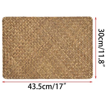 OwnMy Seagrass Placemats Set of 6 - Stylish & Durable