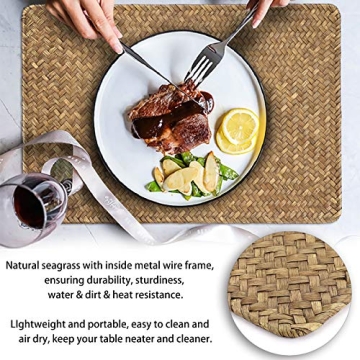 OwnMy Seagrass Placemats Set of 6 - Stylish & Durable