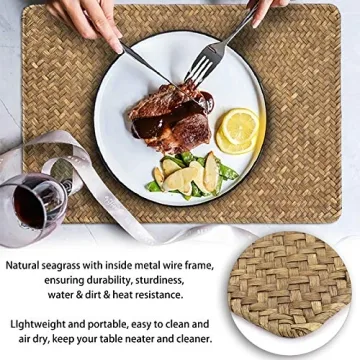 OwnMy Seagrass Placemats Set of 6 - Stylish & Durable