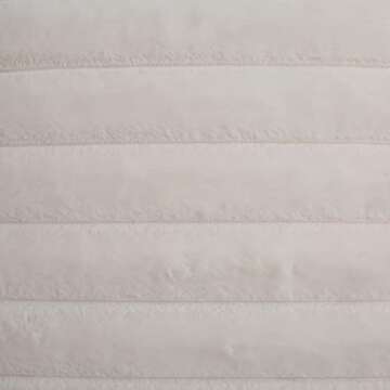 FUTEI Cream White Striped Decorative Throw Pillow Covers 18x18 Inch Set of 2,Square Winter Decorations Couch Pillow Case,Soft Cozy Faux Rabbit Fur & Velvet Back,Modern Home Decor for Bed