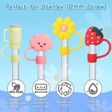 Cute 8Pcs Stanley Straw Covers for All Tumbler Sizes