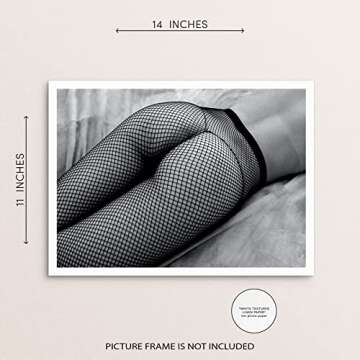 Sincerely, Not Fashion Art Print Woman with Fishnets Poster 11"x14" UNFRAMED Modern Artwork for Bedr...