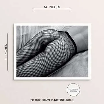 Sincerely, Not Fashion Art Print Woman with Fishnets Poster 11"x14" UNFRAMED Modern Artwork for Bedr...