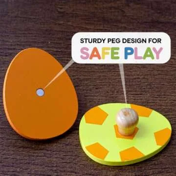 Waybla Easter Basket Stuffers - Easter-Themed Wooden Peg Puzzle for Toddlers 1-3, Montessori Educational Toy and Learning Activity