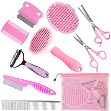 Complete Pet Grooming Solution by Dog - 9PCS Kit with Slicker Brush, Deshedding Tool, and Grooming C...