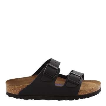 Birkenstock Women's Arizona Soft Footbed, Black Birko-Flor¿, 39 N EU