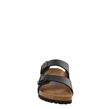 Birkenstock Women's Arizona Soft Footbed, Black Birko-Flor¿, 39 N EU