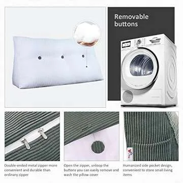 WOWMAX Triangular Headboard Pillow for Twin & XL Beds