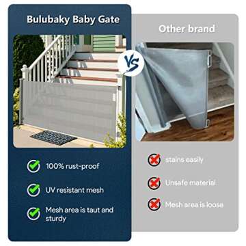 Bulubaky Retractable Safety Gate for Kids and Pets