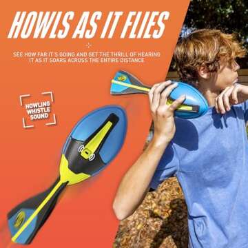 Nerf Vortex Ultimate Grip Foam Football Soft Vortex Football for Long-Distance Throws - All-Weather Perfect for Pool + Beach Football - Kids Ultimate Grip Whistle Vortex Foam Ball