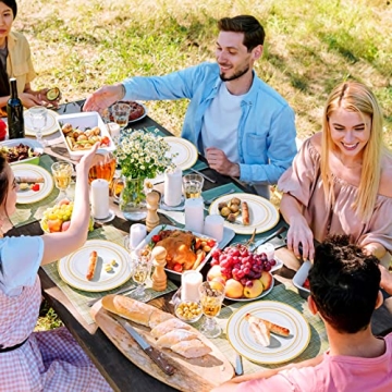 Gold Plastic Plates - 100 Premium Disposable Party Plates