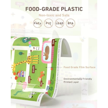 Babebay Disposable Stick-on Placemats 40 Pack Happy Zoo