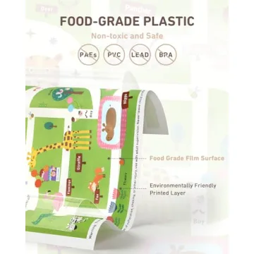 Babebay Disposable Stick-on Placemats 40 Pack Happy Zoo