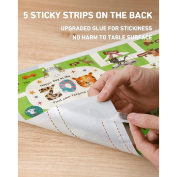 Babebay Disposable Stick-on Placemats 40 Pack Happy Zoo