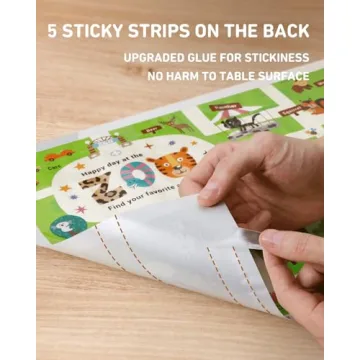 Babebay Disposable Stick-on Placemats 40 Pack Happy Zoo