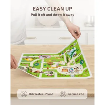 Babebay Disposable Stick-on Placemats 40 Pack Happy Zoo