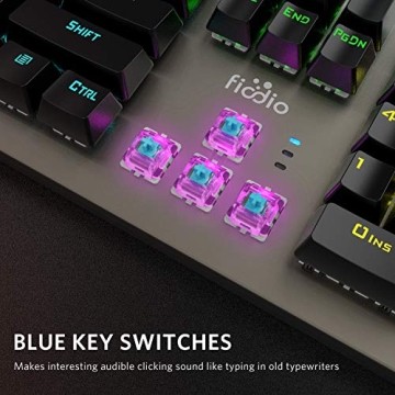 FIODIO RGB Mechanical Gaming Keyboard for All Setup