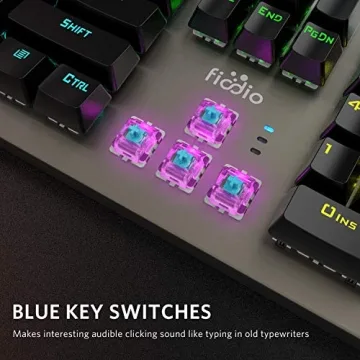 FIODIO RGB Mechanical Gaming Keyboard for All Setup