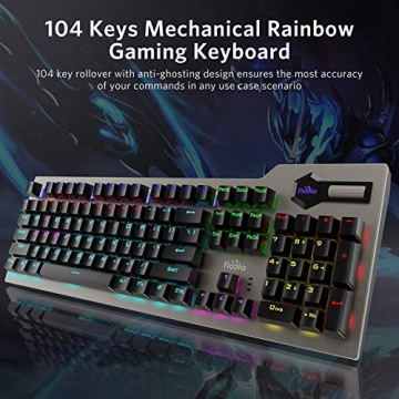 FIODIO RGB Mechanical Gaming Keyboard for All Setup