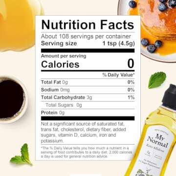 My Normal Keto Allulose 17.1 Fl Oz - Allulose, Monk Fruit and Stevia Blend, Zero Calorie Sweetener, ...