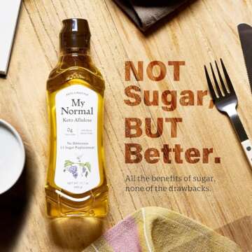 My Normal Keto Allulose 17.1 Fl Oz - Allulose, Monk Fruit and Stevia Blend, Zero Calorie Sweetener, 1:1 Sugar Substitute, Gluten Free, No Erythritol & Glycemic Impact, 0g Net Carbs - Keto, Paleo, Vegan Friendly
